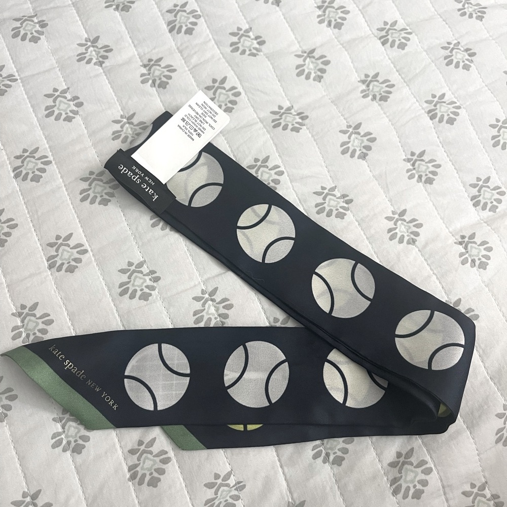 Tennis Silk Skinny Scarf